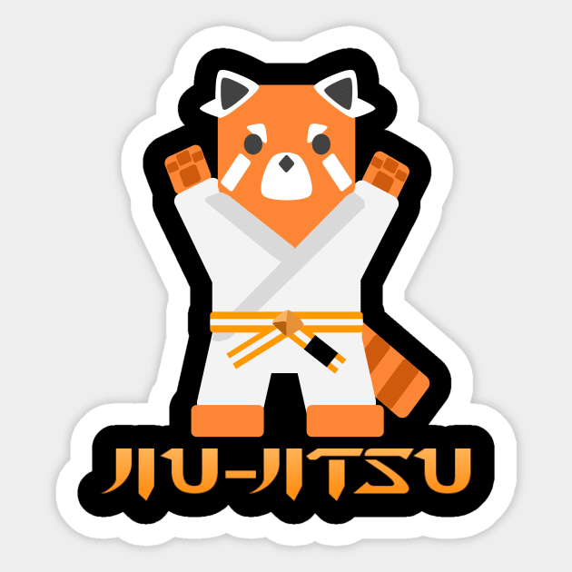 Jiu Jitsu Panda -Orange White Belt- Sticker by TheConcernedPanda